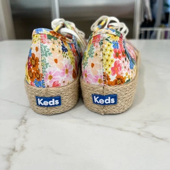 Women x Rifle Paper Co Triple Kick Jute Margaux Platform Casual Sneakers Size 8 - Picture 4 of 7